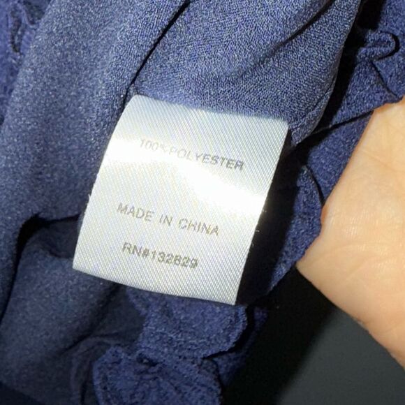 Superdown arabella ruffle mini dress in navy blue Size Medium EUC party holiday - Picture 6 of 8